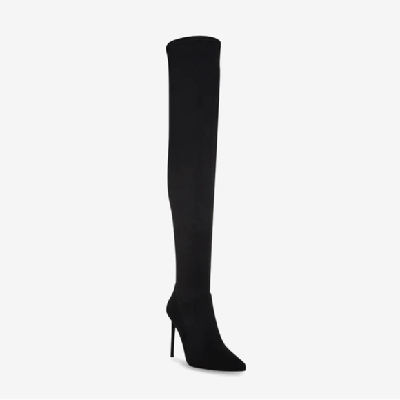 STEVE MADDEN - Size 6 - Stiletto High Knee Fabric Boots - Picture 2 of 3